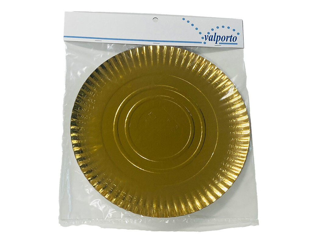 PRATO P/ BOLO C/ PEGA VALPORTO CART&Atilde;O DOURADO N&ordm;7 32CM image number 0