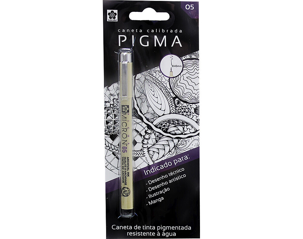CANETA TINTA PIGMENTADA PIGMA MICRON 05 PRETO 0.45MM