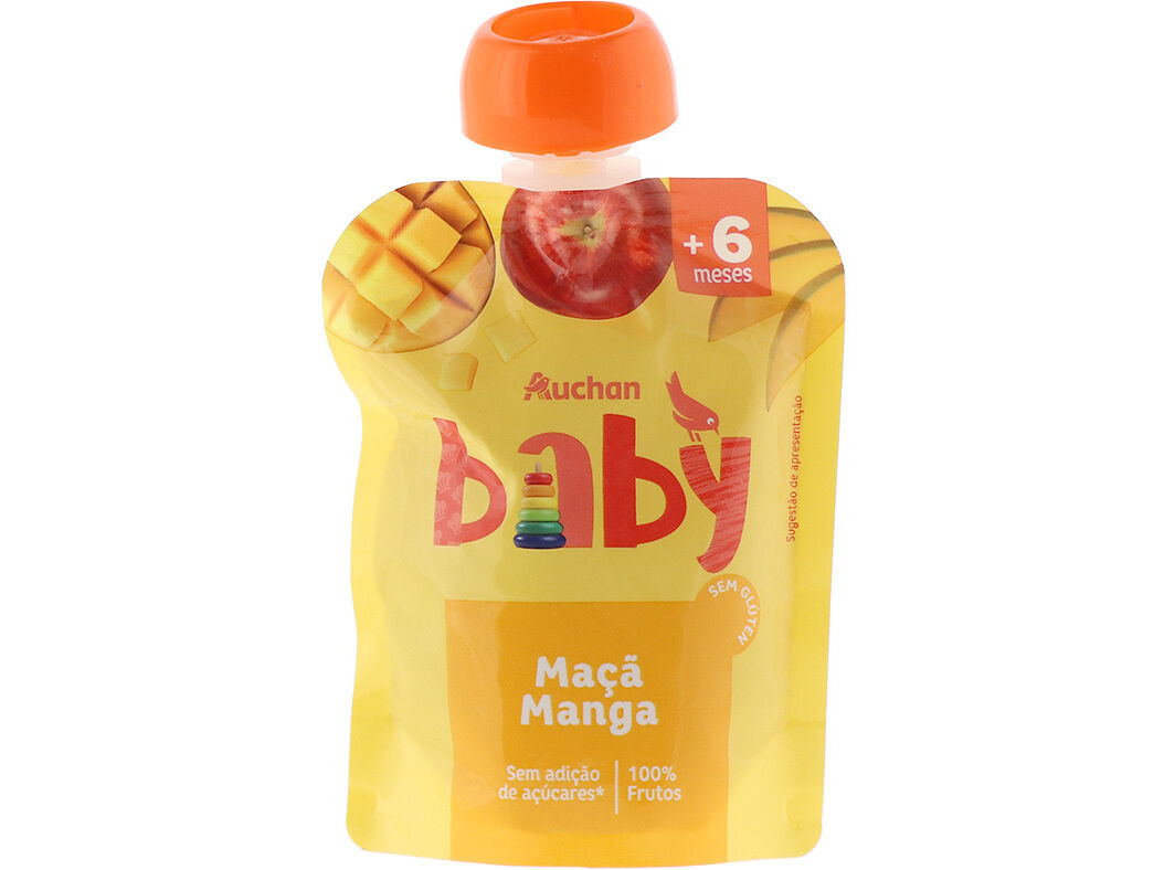 SAQUETA DE FRUTA AUCHAN BABY MA&Ccedil;&Atilde; E MANGA 90G