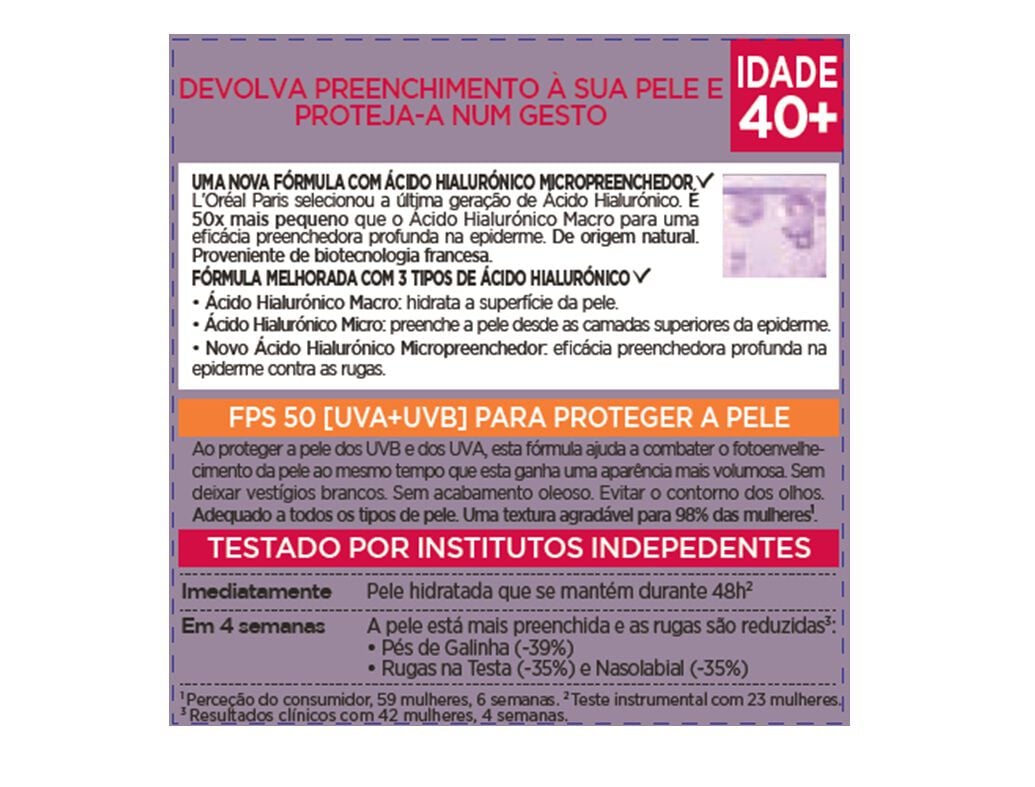 CREME REVITALIFT ROSTO DIA FILLER FPS50 50ML image number 1