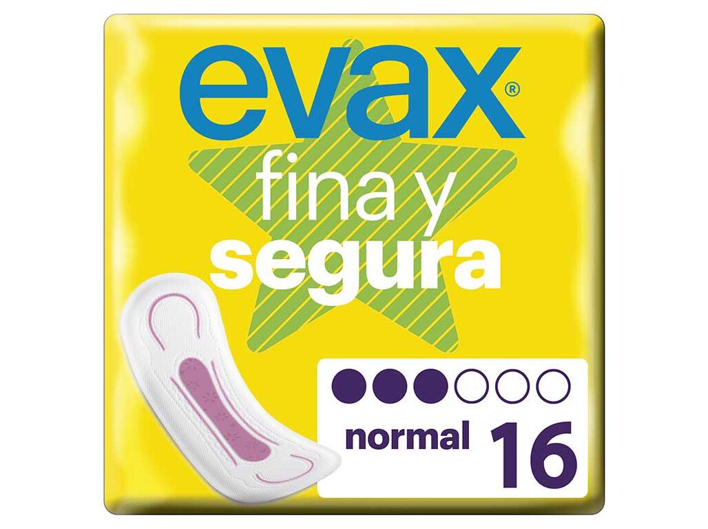 PENSOS HIGI&Eacute;NICOS FINA E SEGURA NORMAL EVAX 16 UN