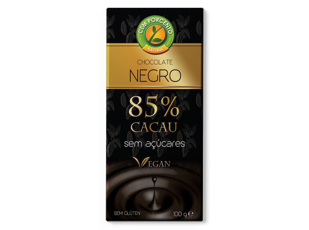 CHOCOLATE CEM PORCENTO NEGRO 85% CACAU 100G