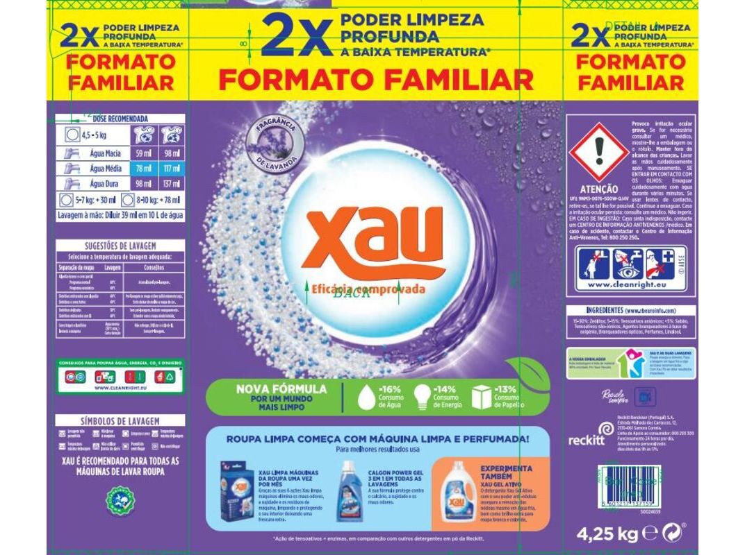 DETERGENTE M&Aacute;QUINA ROUPA P&Oacute; XAU LAVANDA 85D image number 1