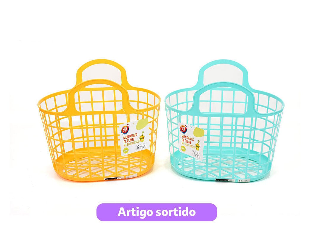 CESTO PARA BRINQUEDOS DE PRAIA ONE TWO FUN 32CM CORES SORTIDAS
