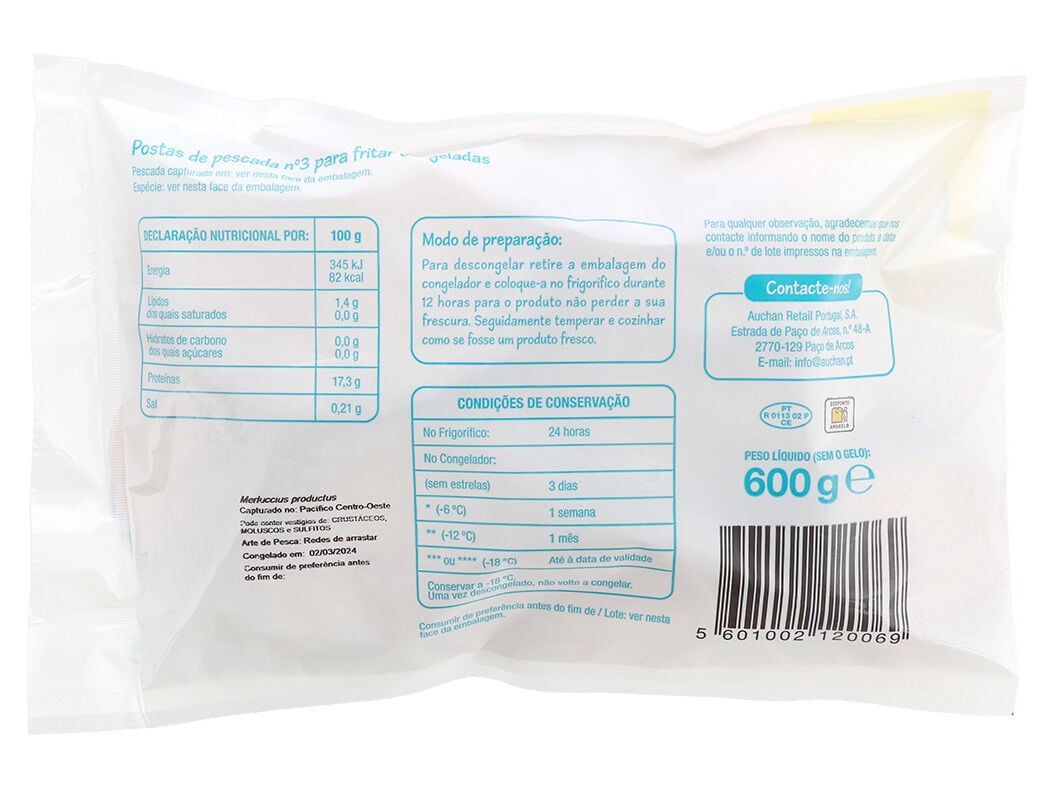 POSTA PESCADA N&ordm;3 POLEGAR FRITAR 600G image number 1