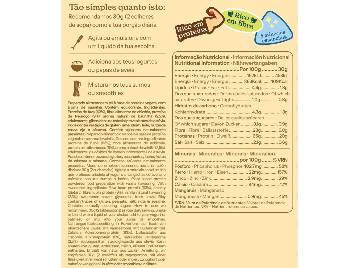 PROTEINA VEGETAL TARWI BAUNILHA 30G image number 1