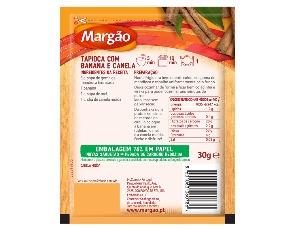 CANELA MO&Iacute;DA MARG&Atilde;O SAQUETA 30G image number 1