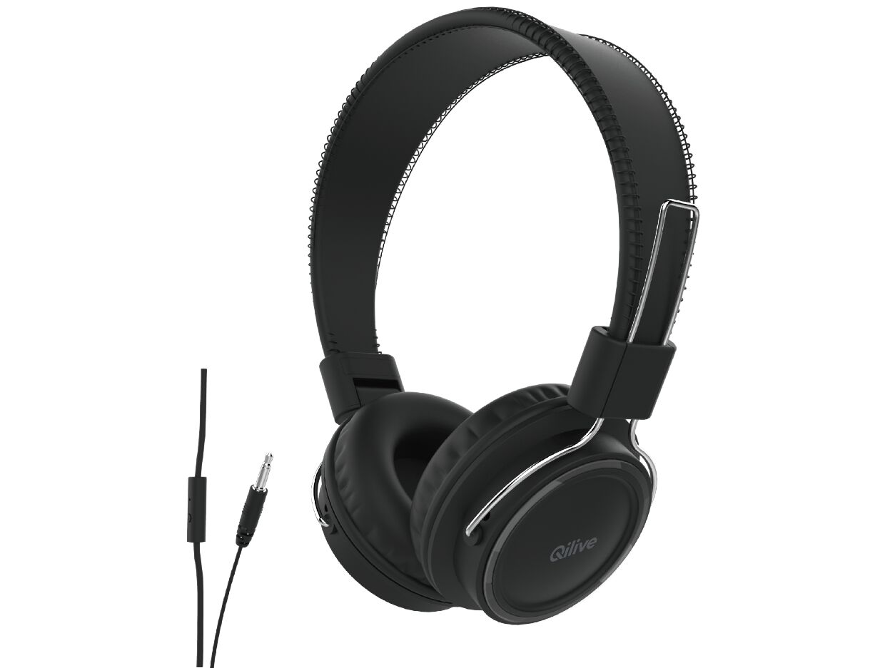 AUSCULTADORES COM FIO QILIVE 600106016 PRETO Q1296 image number 0