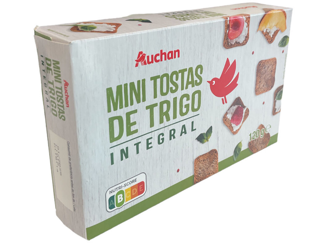 MINI TOSTAS AUCHAN INTEGRAL 120G