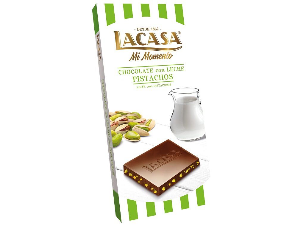 CHOCOLATE LEITE LACASA PISTACHIO 90G image number 1