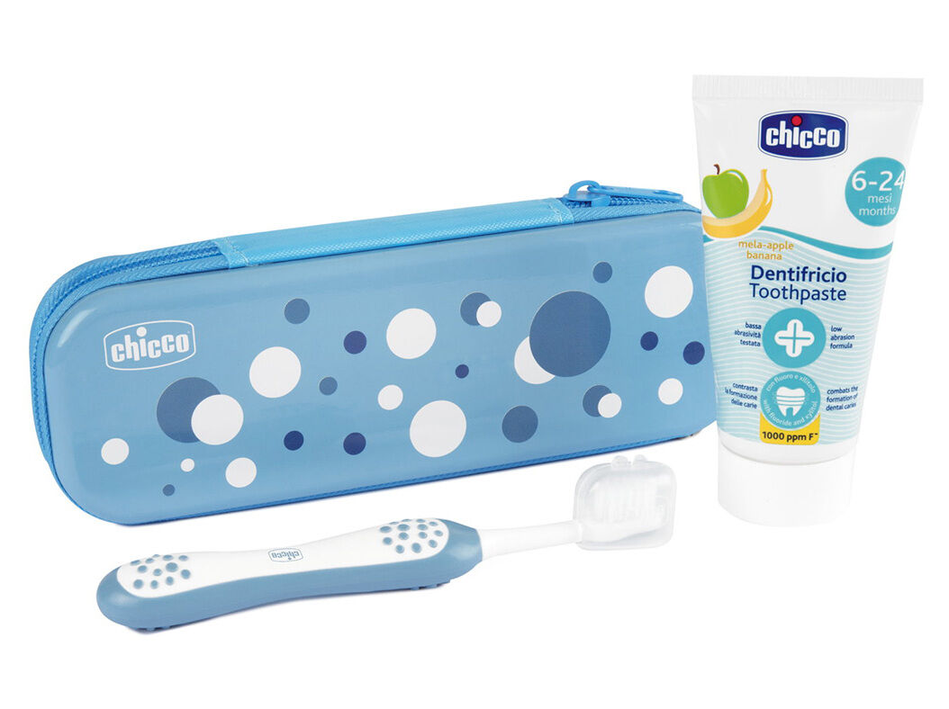 CONJUNTO CHICCO HIGIENE ORAL AZUL 6M+ image number 1