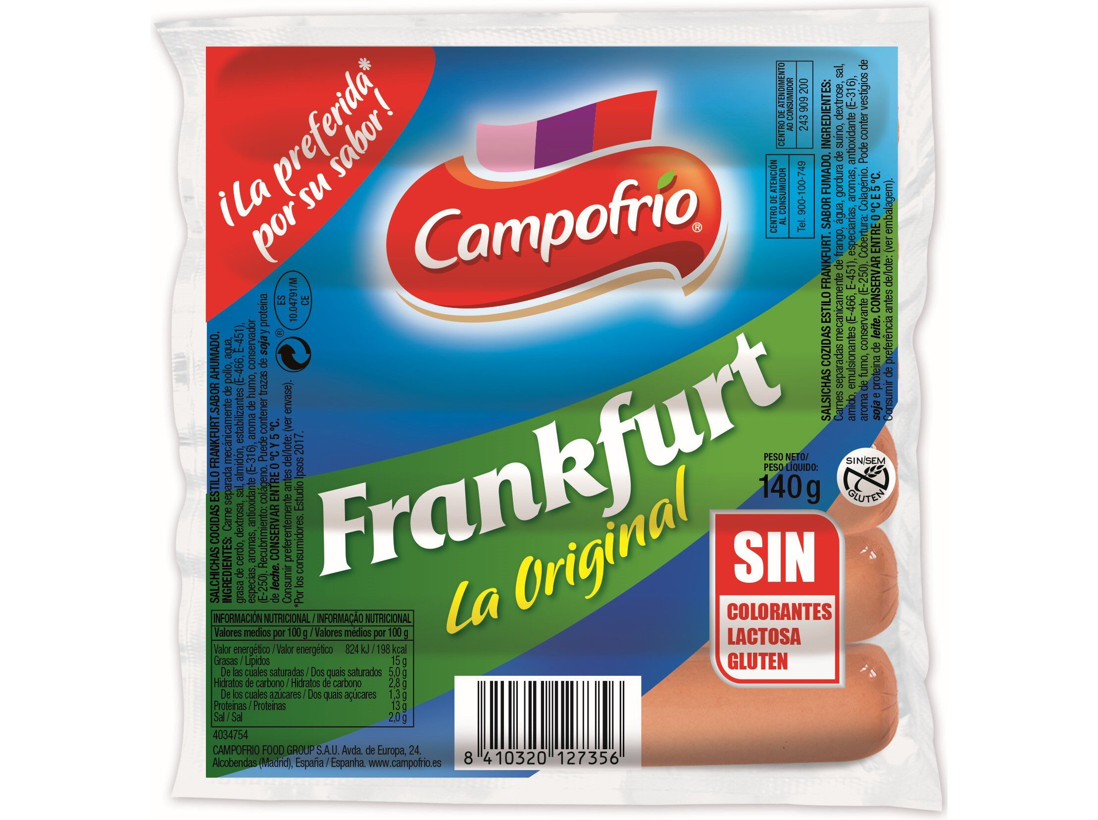 SALSICHAS FRANKFURT CAMPOFRIO 140G