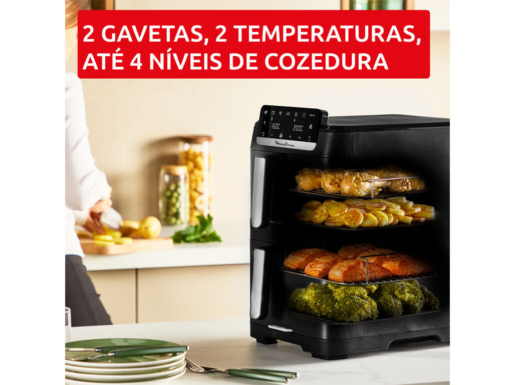 FRITADEIRA SEM &Oacute;LEO MOULINEX EASYFRY CRISPYDUAL EZ7568F0 10L image number 3