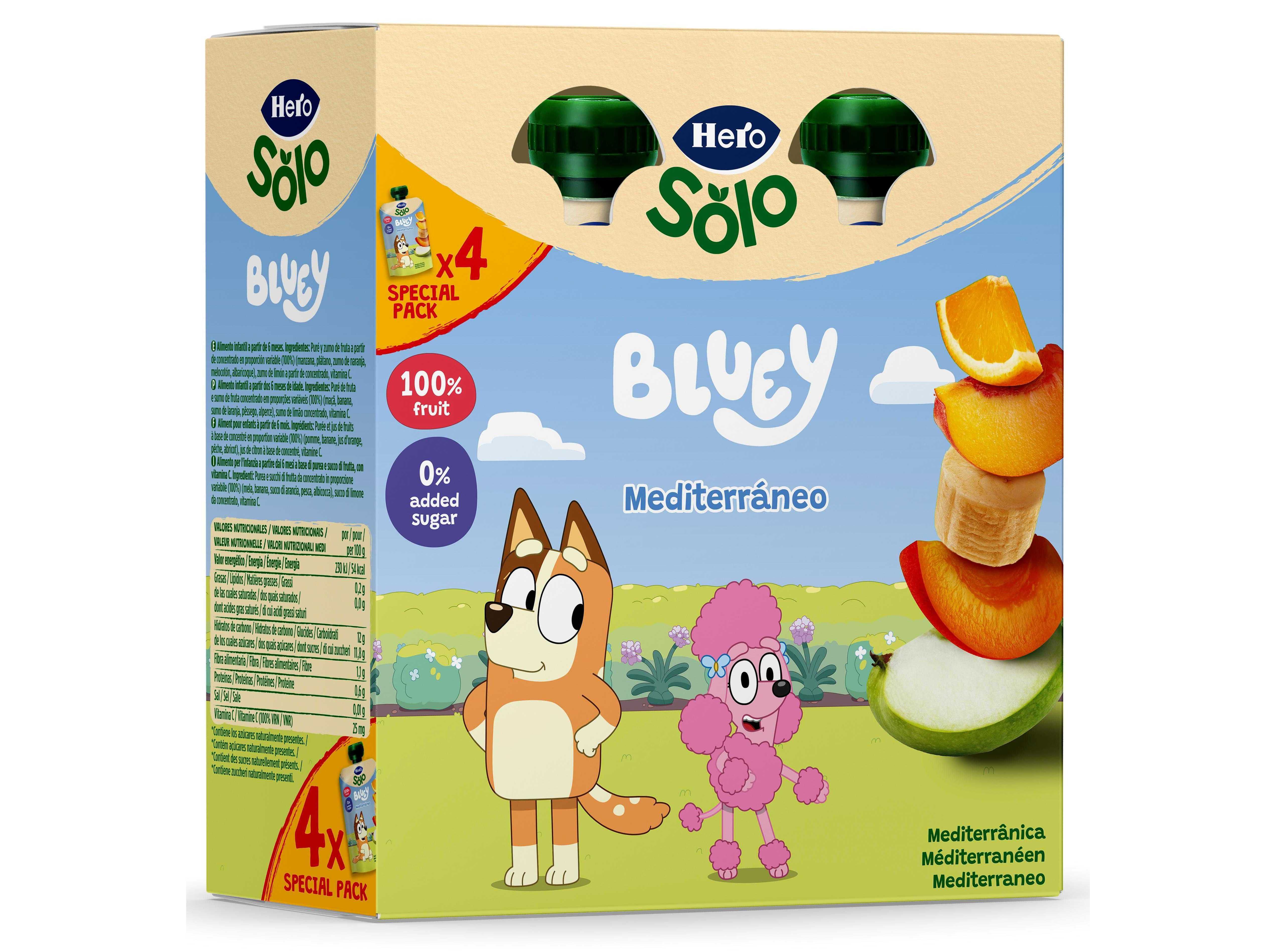 SAQUETA FRUTA HERO SOLO BLUEY MEDITERRANEO PACK 4X100G image number 0