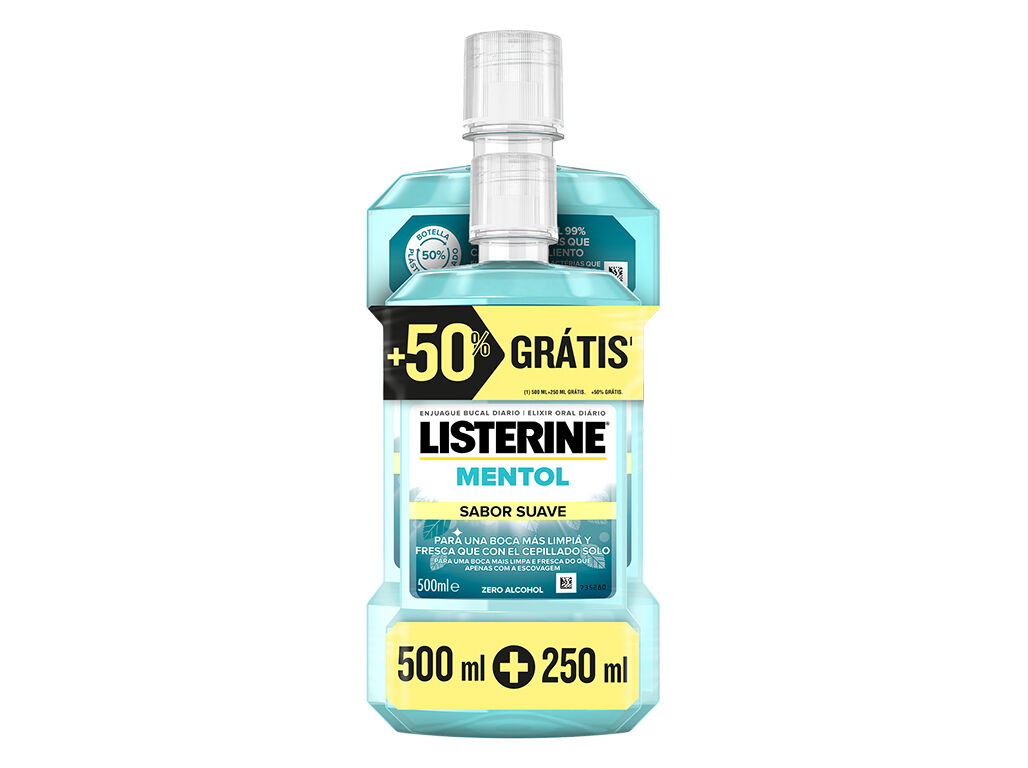 ELIXIR LISTERINE MENTA SUAVE 500ML MAIS 250ML