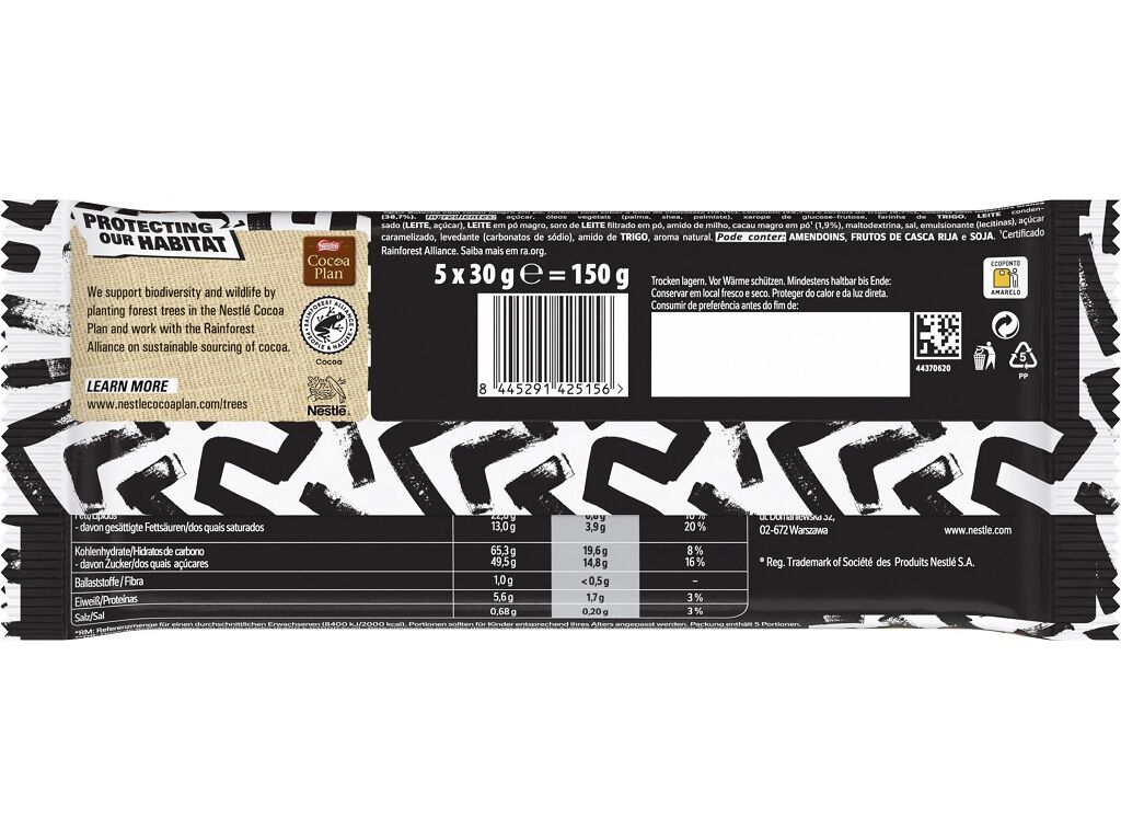 SNACK DE CHOCOLATE LION BLACK&WHITE 5X30G image number 1