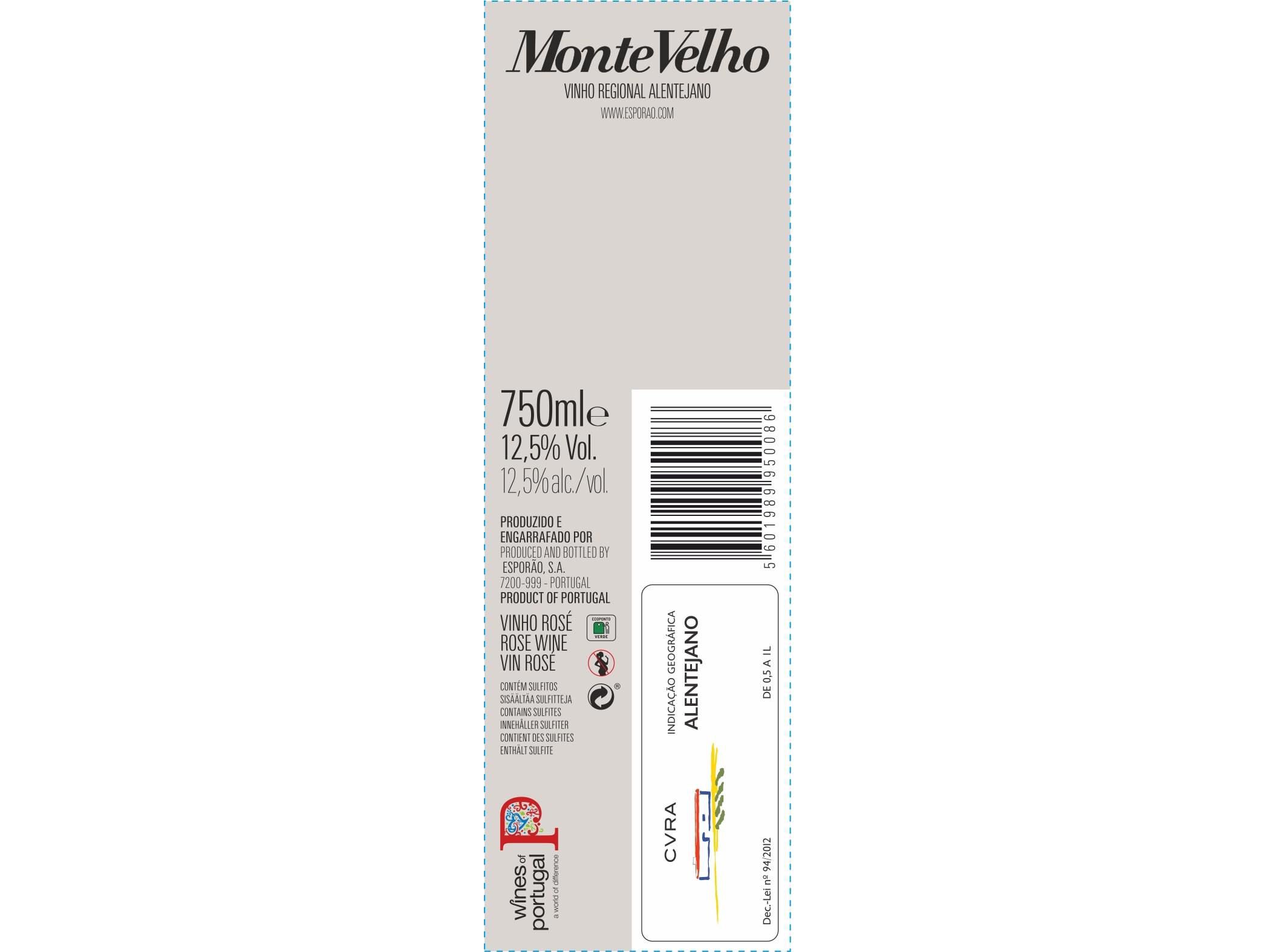 VINHO ROS&Eacute; MONTE VELHO ALENTEJO 0.75L image number 1