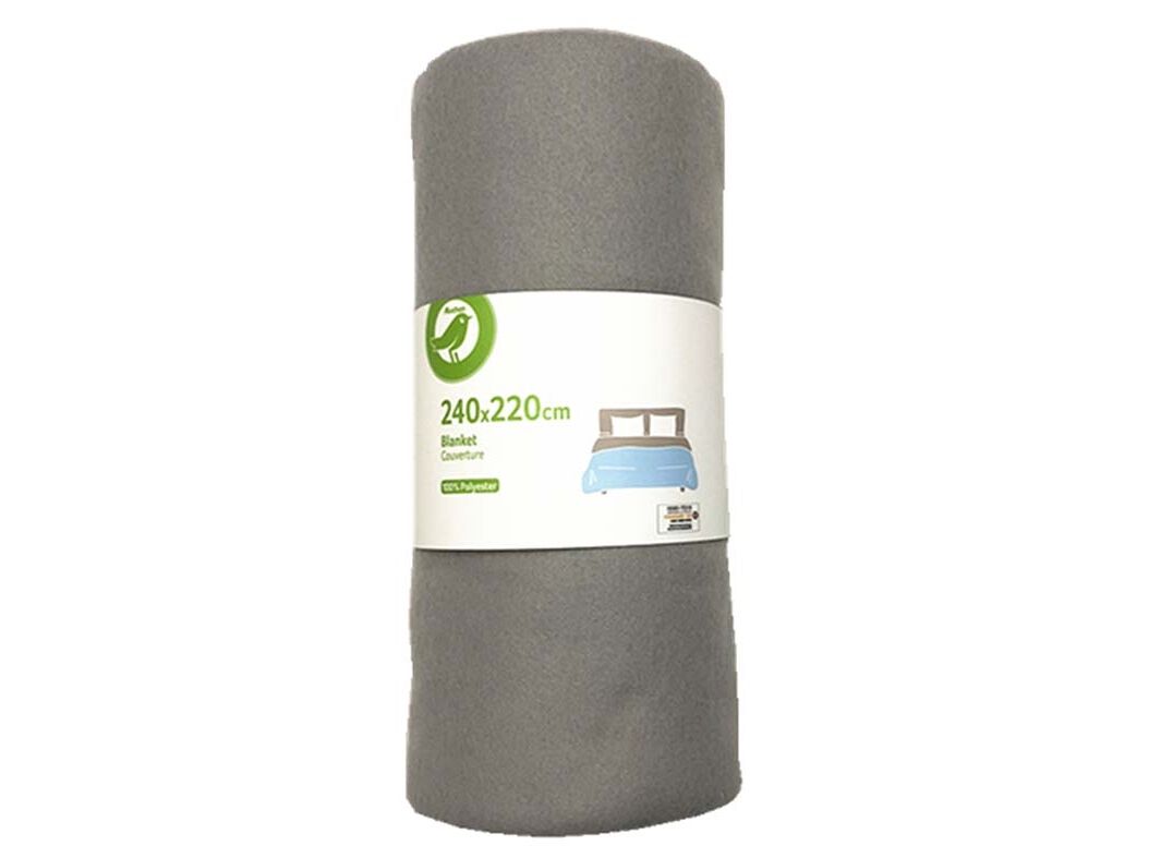 COBERTOR AUCHAN ESSENCIAL CINZENTO POLAR 220X240CM