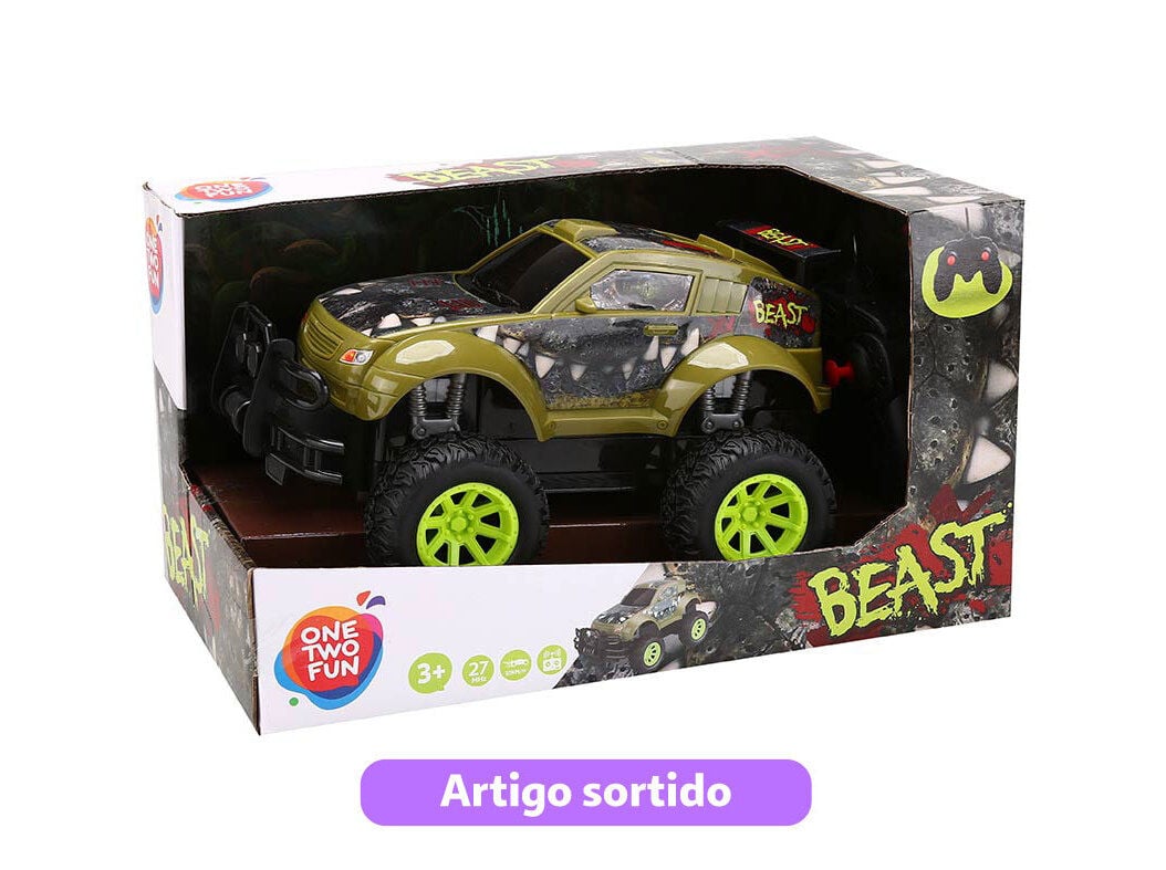 CARRO R/C 1:18 ONE TWO FUN 27MHZ THE BEAST MODELOS SORTIDOS image number 2