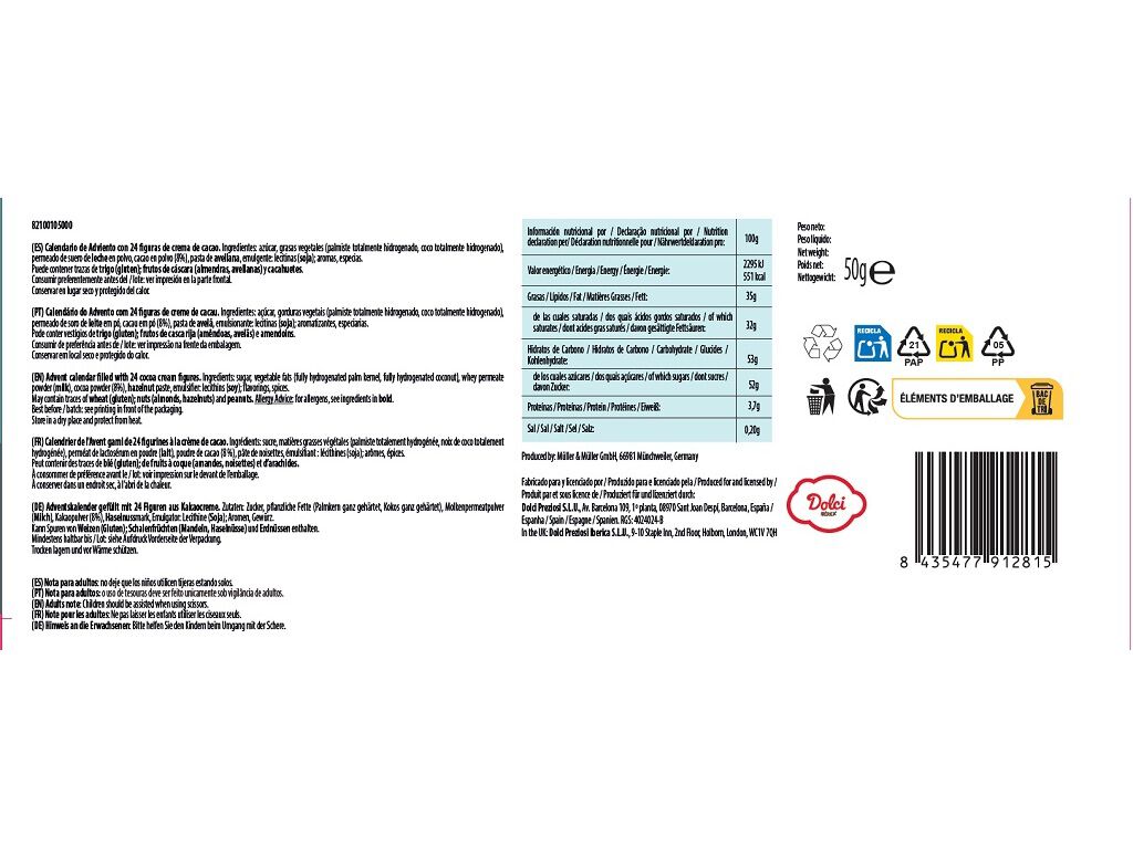 CALEND&Aacute;RIOS ADVENTO LACASA STITCH 50G image number 1