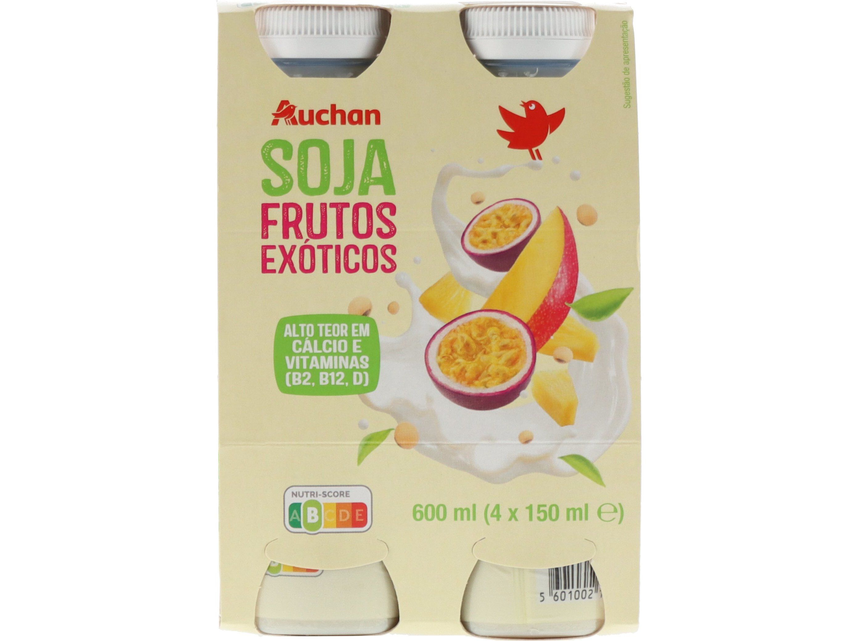 SOJAGURTE L&Iacute;QUIDO AUCHAN FRUTOS EX&Oacute;TICOS 4X150ML image number 0