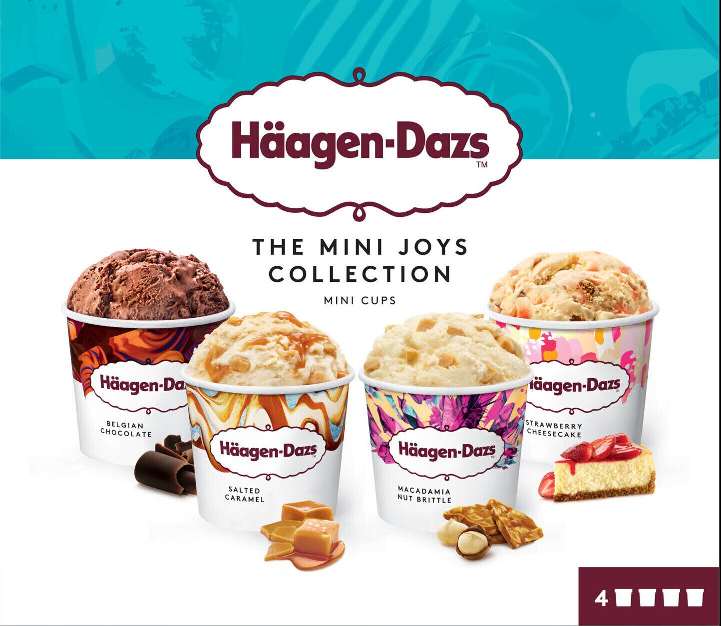 GELADO H&Auml;AGEN-DAZS MINI JOYS COLLECTION 4X95ML image number 0