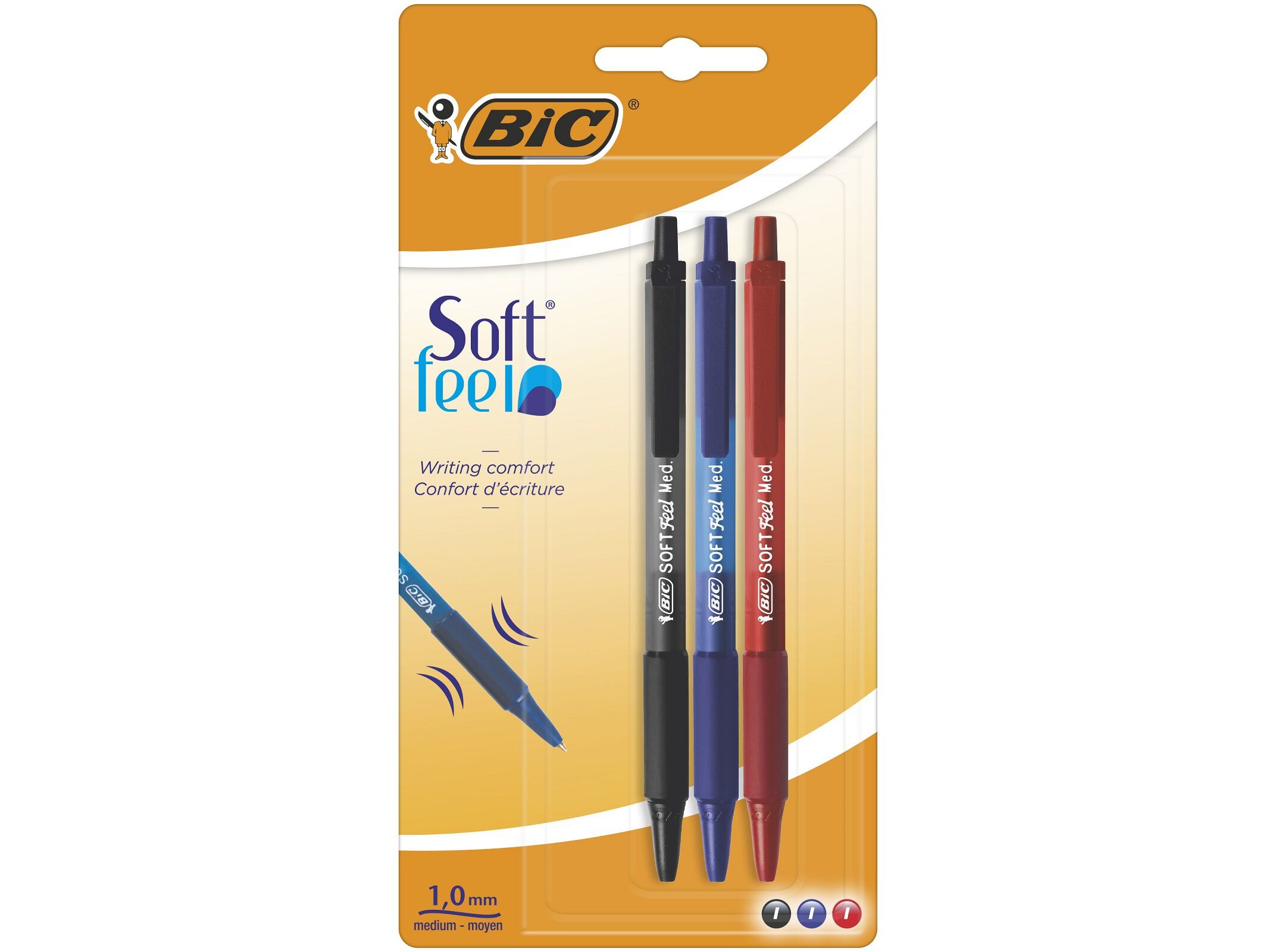 ESFEROGR&Aacute;FICA SOFT FEEL BIC CLIC GRIP 3 UNIDADES image number 0