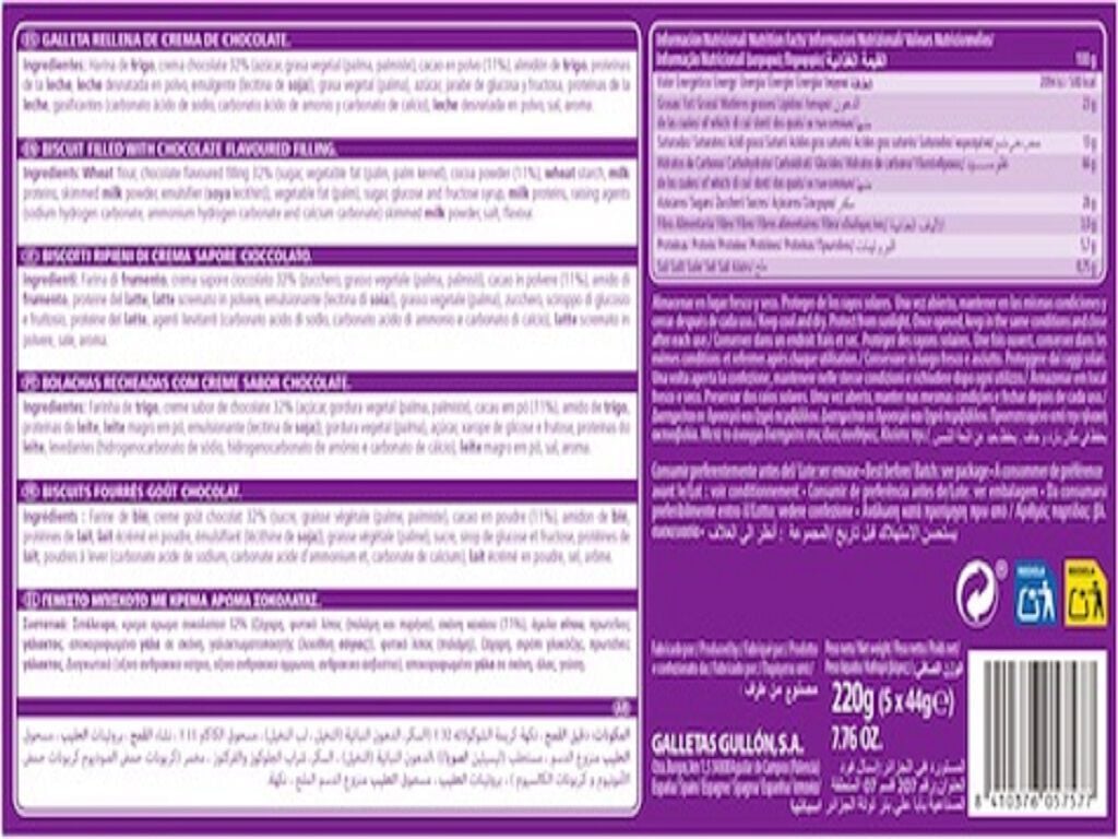 BOLACHAS RECHEADAS GULLON MAGIC 220 G image number 1