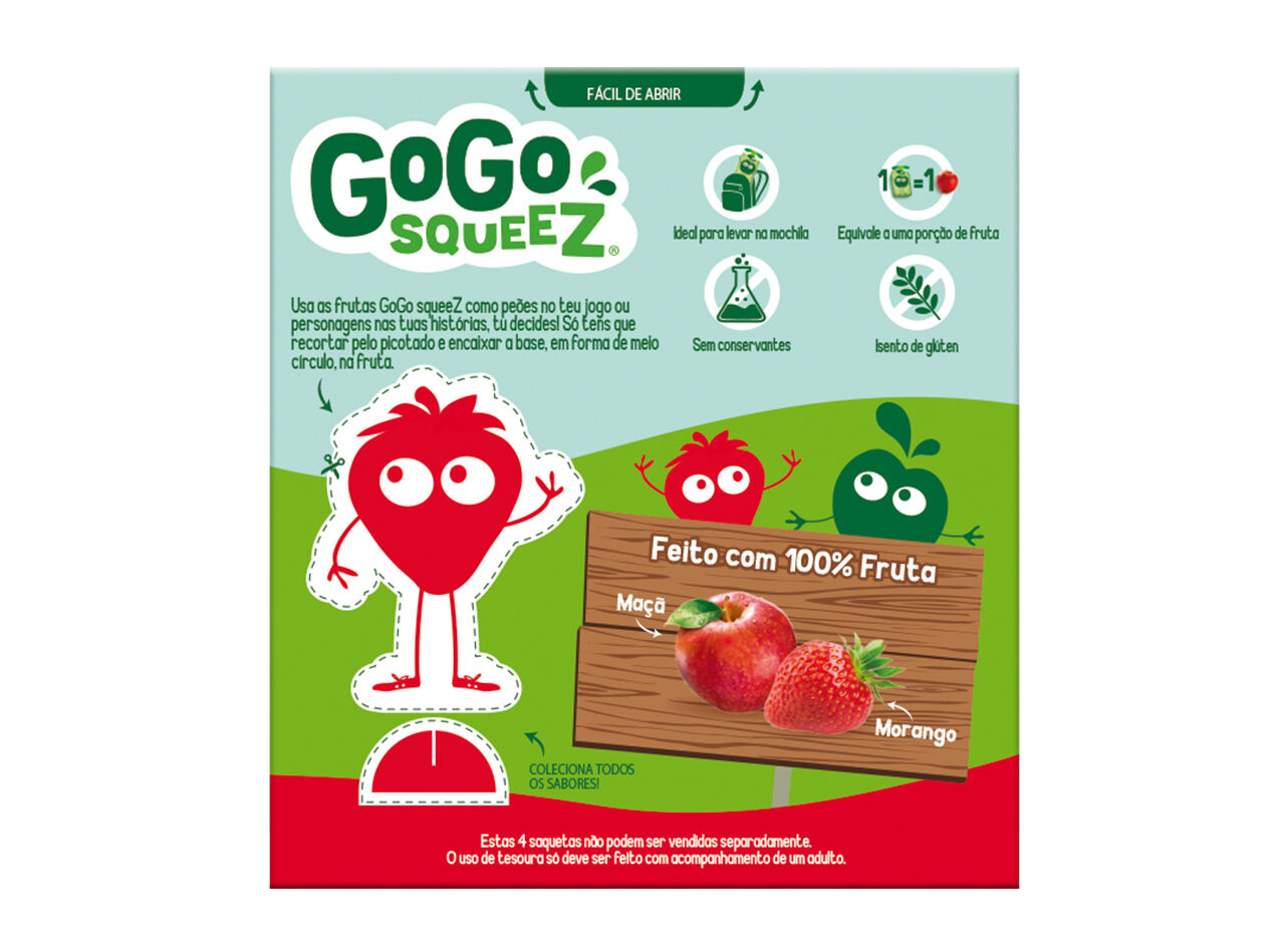 SAQUETAS FRUTA GO GO SQUEEZ MORANGO E MA&Ccedil;&Atilde; 4X90G image number 1