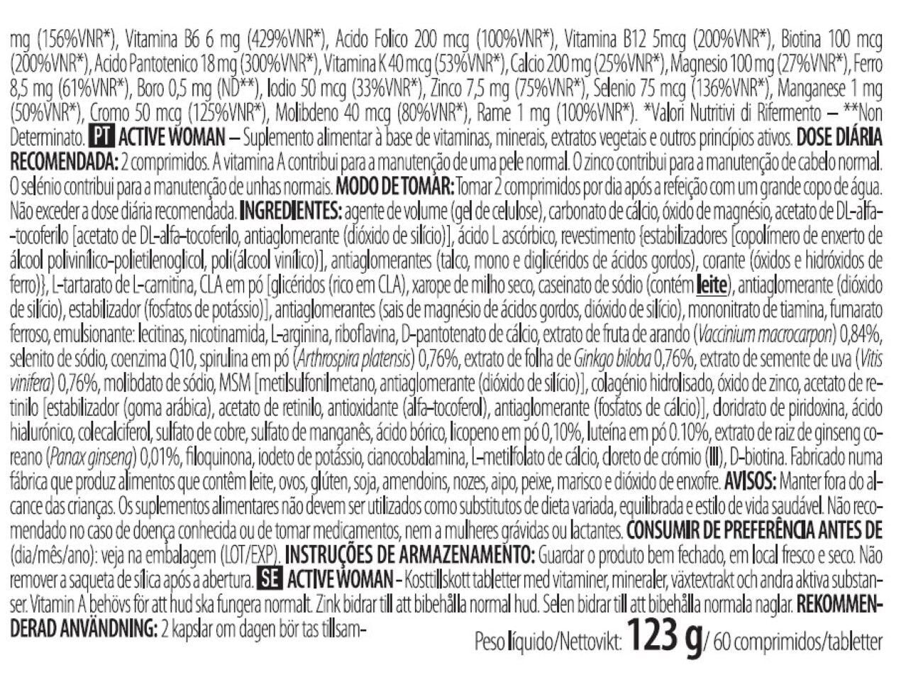MULTIVITAMINICO BIOTECH USA ACTIVE WOMAN 60 CAP image number 1
