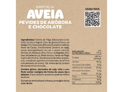 BARRITAS DE AVEIA SALUTEM PEVIDES E CHOCOLATE 80G