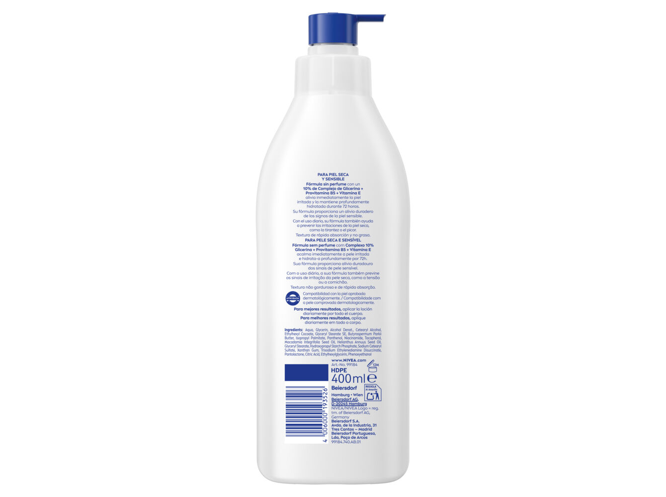 LO&Atilde;&Atilde;O NIVEA R&C SEM PERFUME 400 ML image number 1