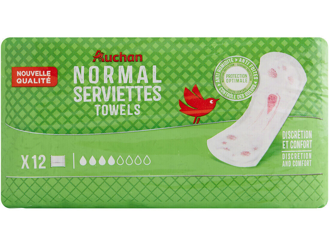 PENSOS INCONTIN&Ecirc;NCIA AUCHAN NORMAL COM BOLSA 12UN