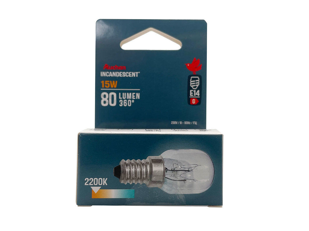 L&Acirc;MPADA HALOG&Eacute;NEO AUCHAN FORNOS E14 15W LUZ AMARELA image number 0