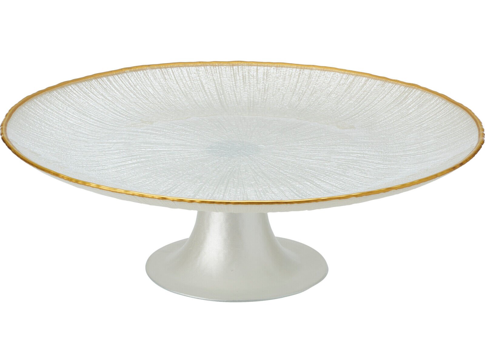 PRATO PARA BOLO COM P&Eacute; VIDRO 28X3.5CM