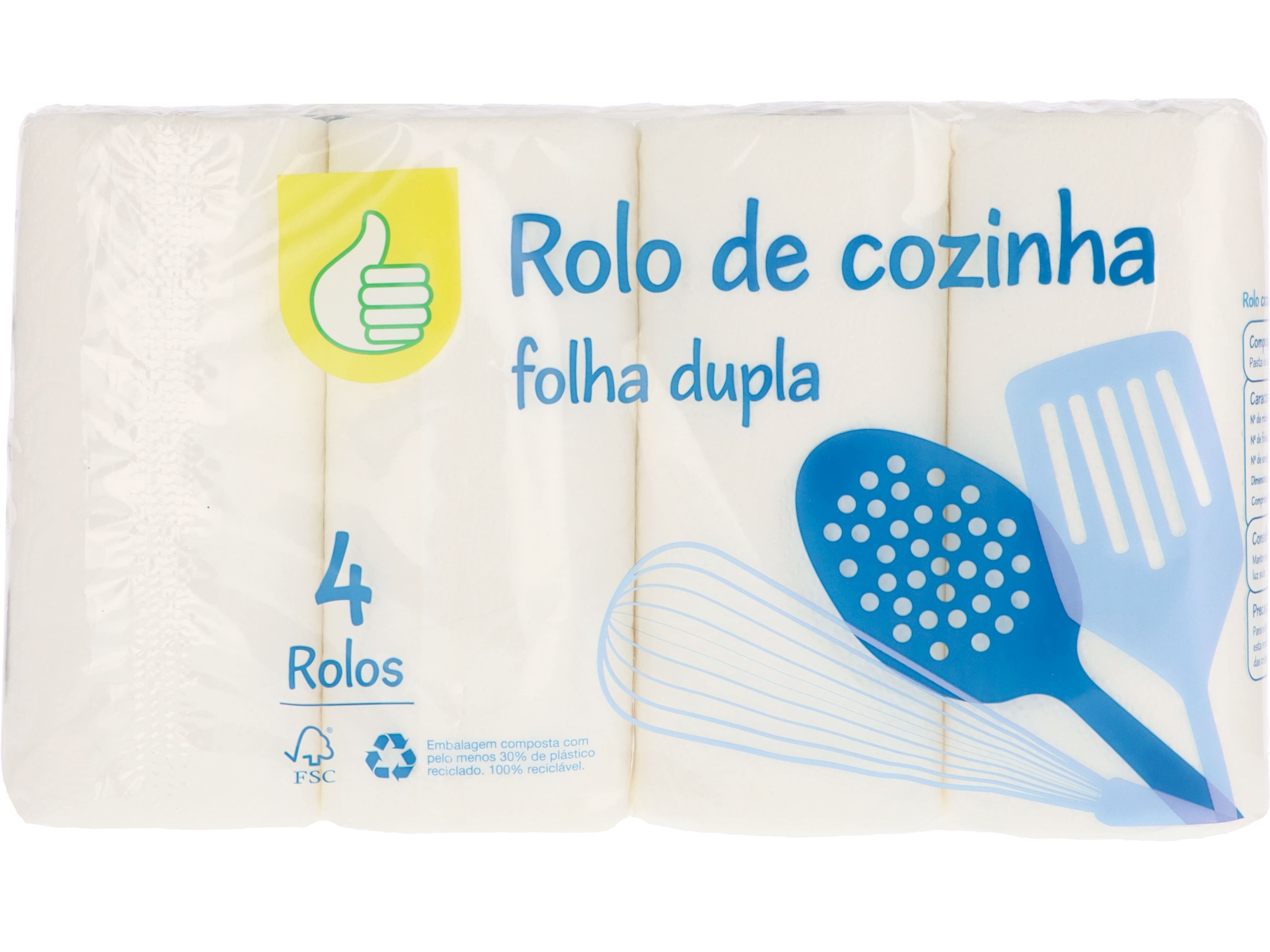 ROLO COZINHA POLEGAR FOLHA DUPLA 4 ROLOS