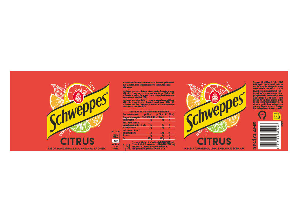 REFRIGERANTE C/ G&Aacute;S SCHWEPPES CITRUS 1L (SDR) image number 1
