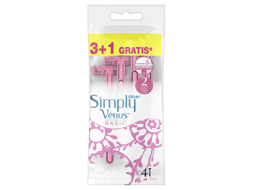 M&aacute;quina Depilat&oacute;ria Descart&aacute;vel Simply Basic Venus 4 un image number 0