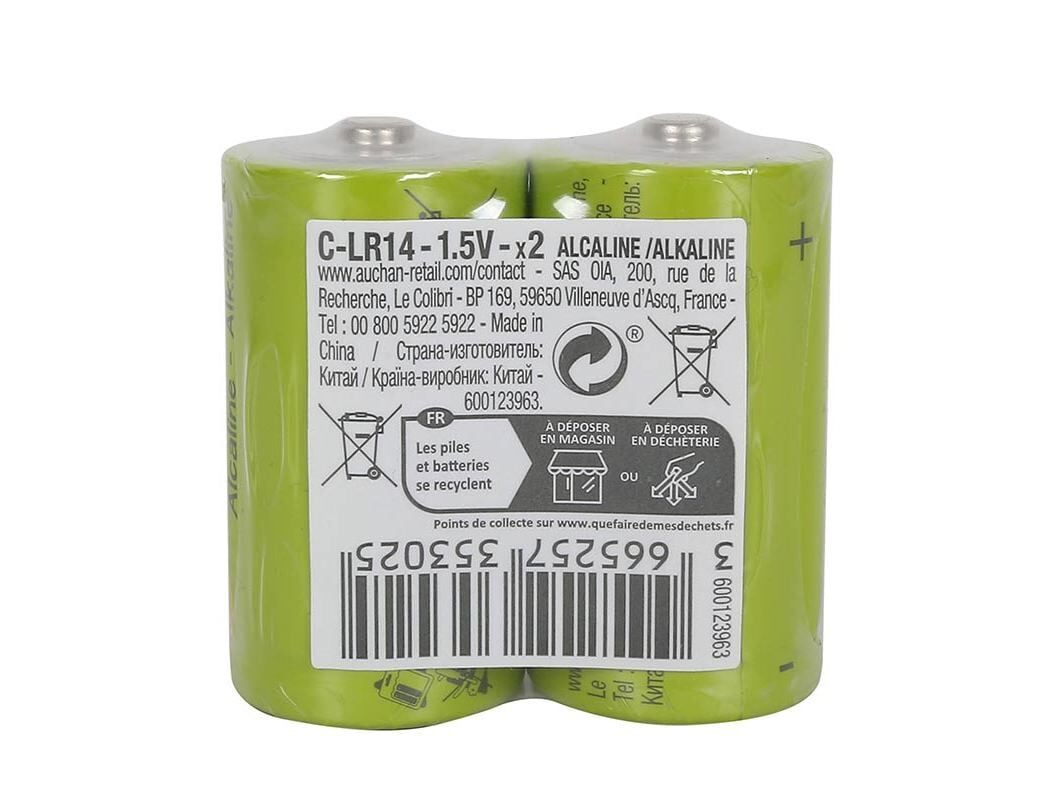 PACK 2 PILHAS ALCALINA POLEGAR BASIC C LR14 image number 0