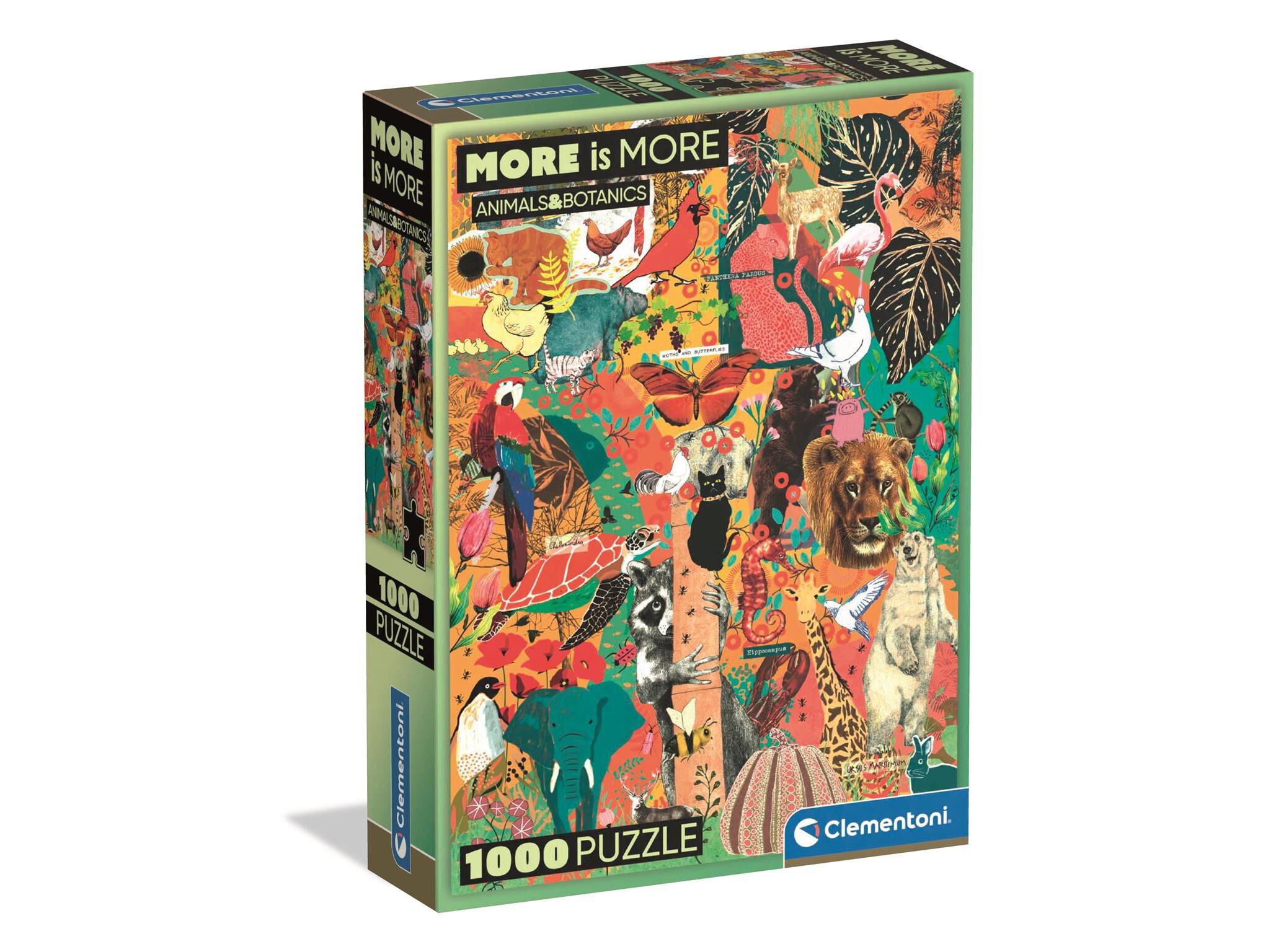 PUZZLE MORE IS MORE CLEMENTONI ANIMAL & BOTANICS 1000 PE&Ccedil;AS image number 0