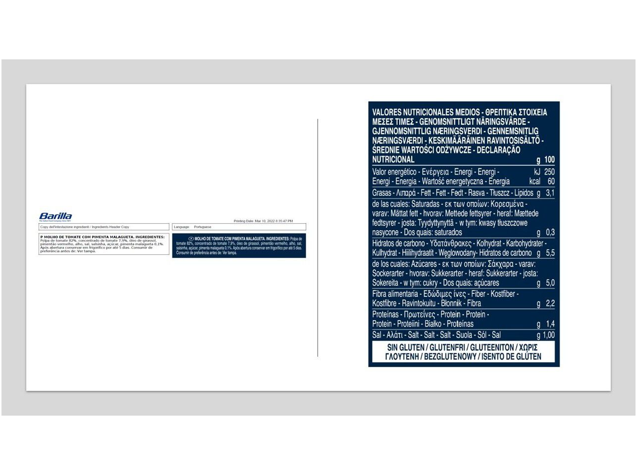 MOLHOS DE TOMATE BARILLA ARRABBIATA 400G image number 1