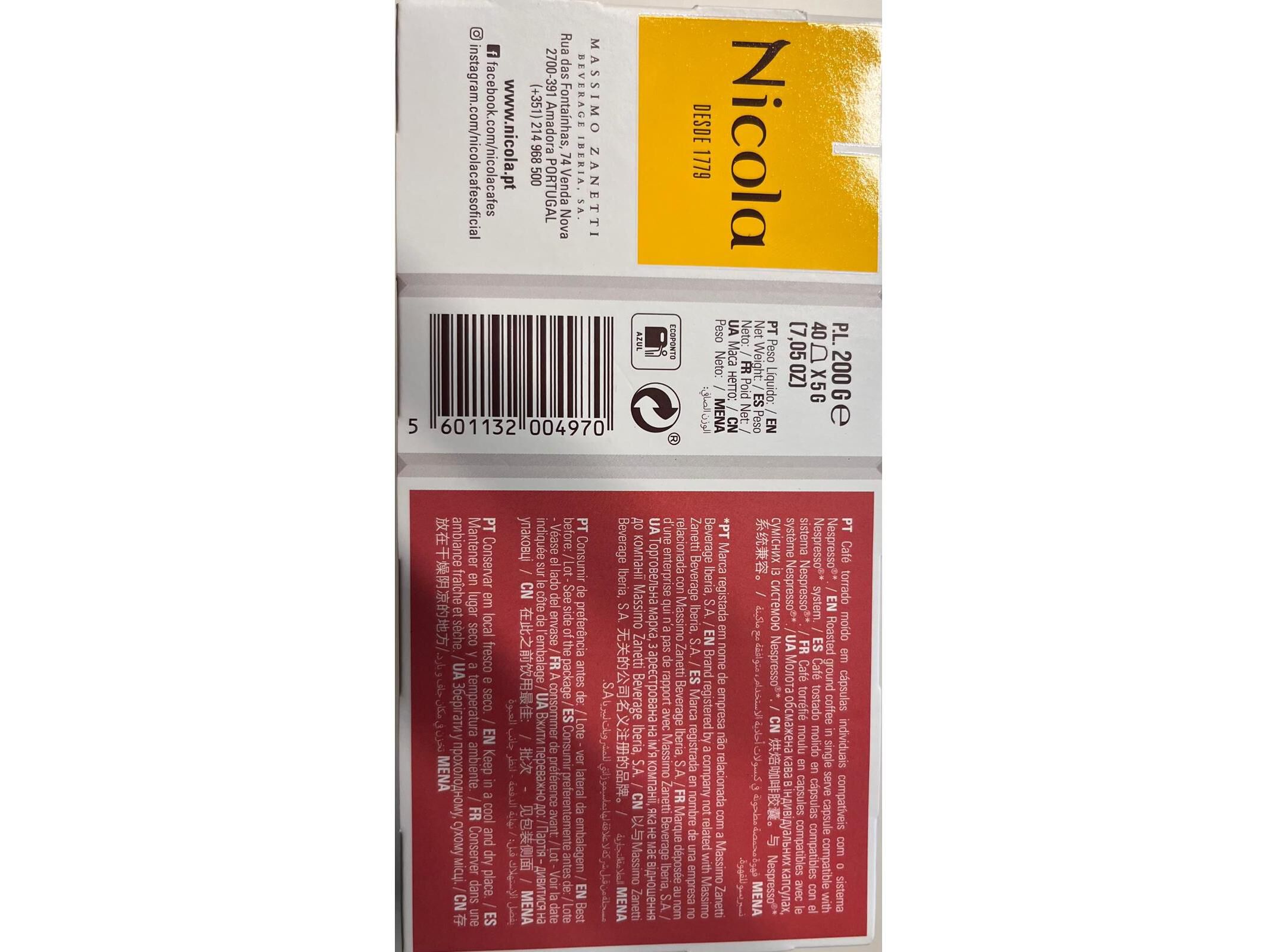 C&Aacute;PSULAS NICOLA BOCAGE XL PP NSP 40 UN image number 1