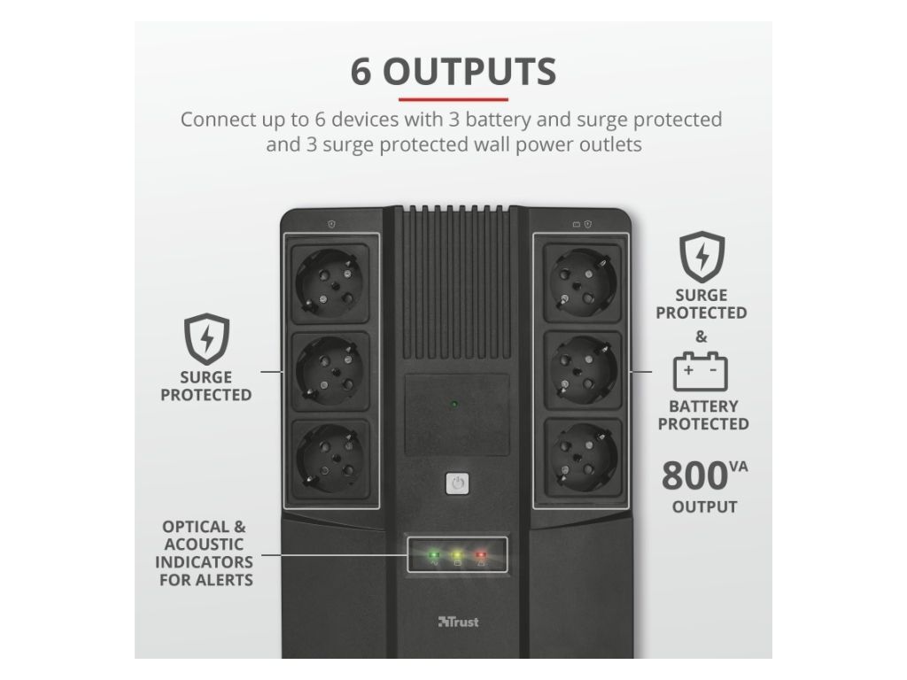 UPS TRUST PRETO 800VA - 23326 image number 2