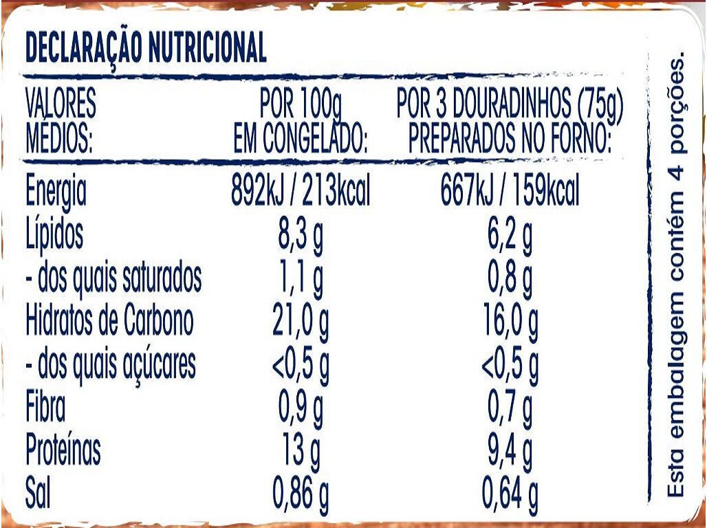 DOURADINHOS IGLO PESCADA FORN&Iacute;SSIMO 12UN 300G image number 1