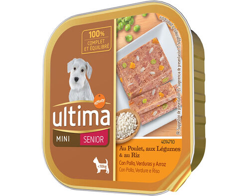 Comida Húmida Para Cão Ultima Sénior Mini Com Frango Legumes E Arroz ...