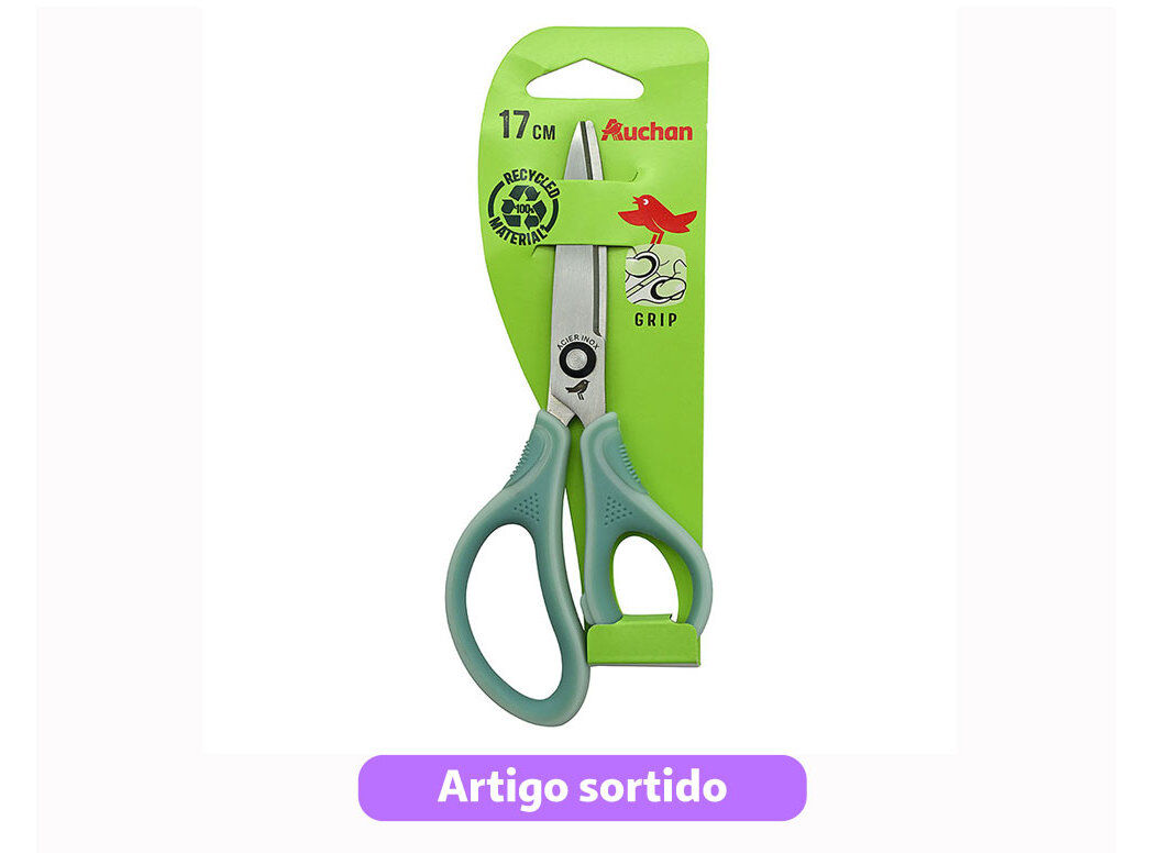 TESOURA BI-MATERIAL AUCHAN 17CM CORES SORTIDAS image number 4