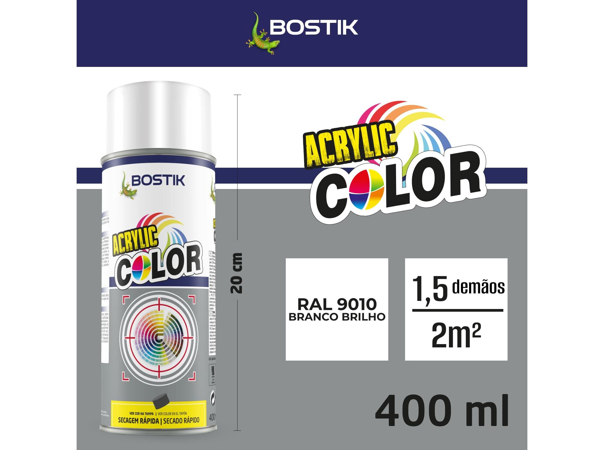 SPRAY ACRYLIC BOSTIK BRANCO BRILHANTE 400ML image number 2