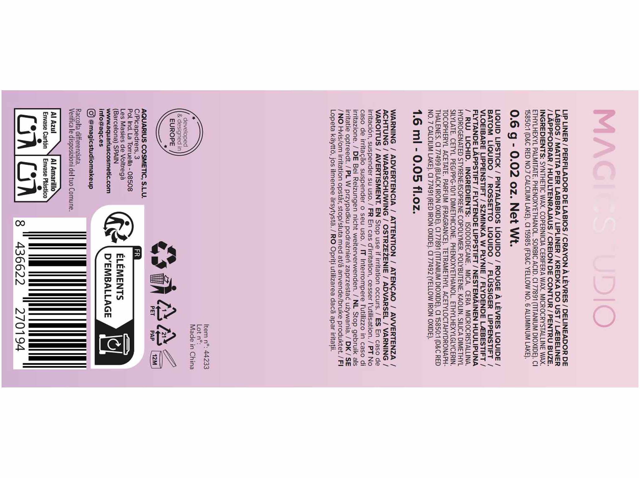 KIT L&Aacute;BIOS MAGIC STUDIO LIP ROSE QUARTZ image number 1