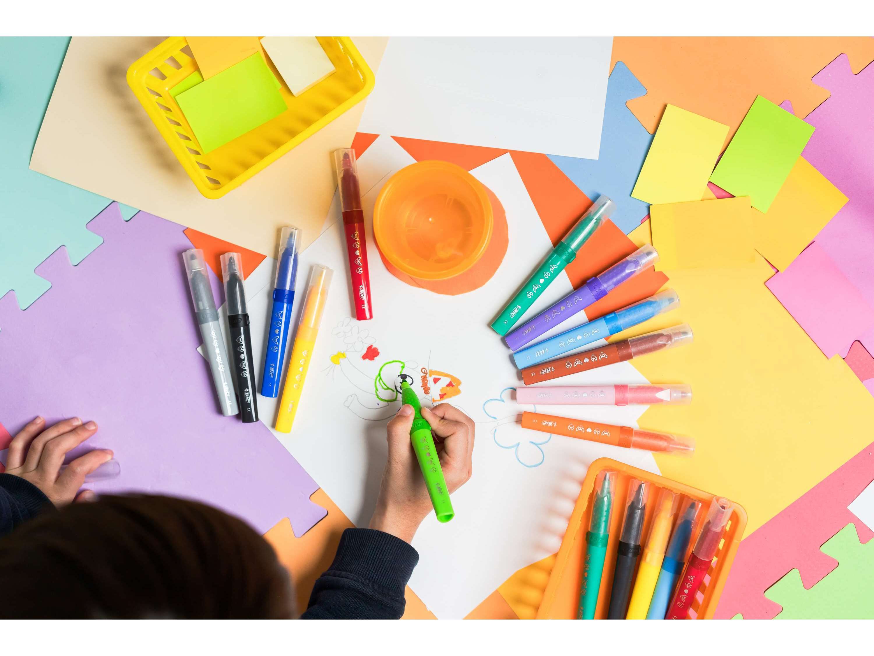 CANETAS DE FELTRO BIC KIDS CONFORT JUMBO 12 UNIDADES image number 1