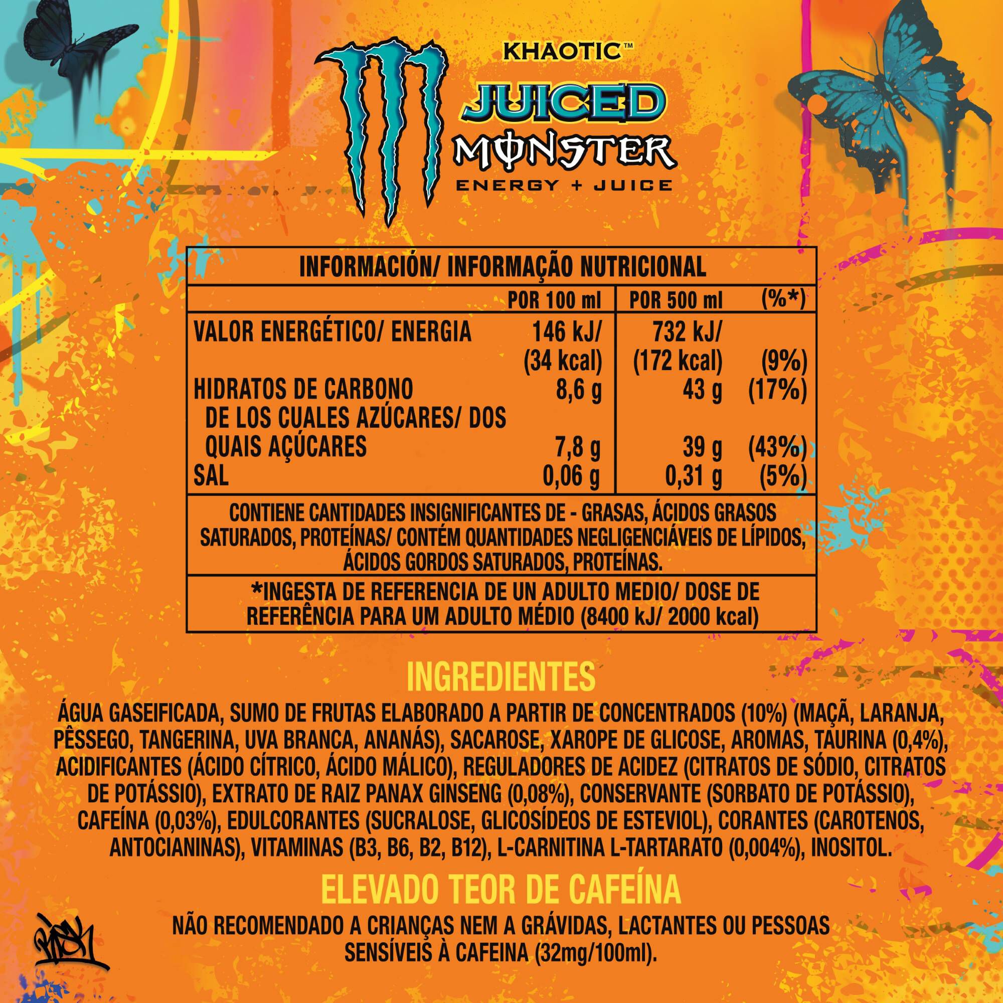 BEBIDA ENERG&Eacute;TICA MONSTER KHAOTIC JUICE 0.50L image number 1